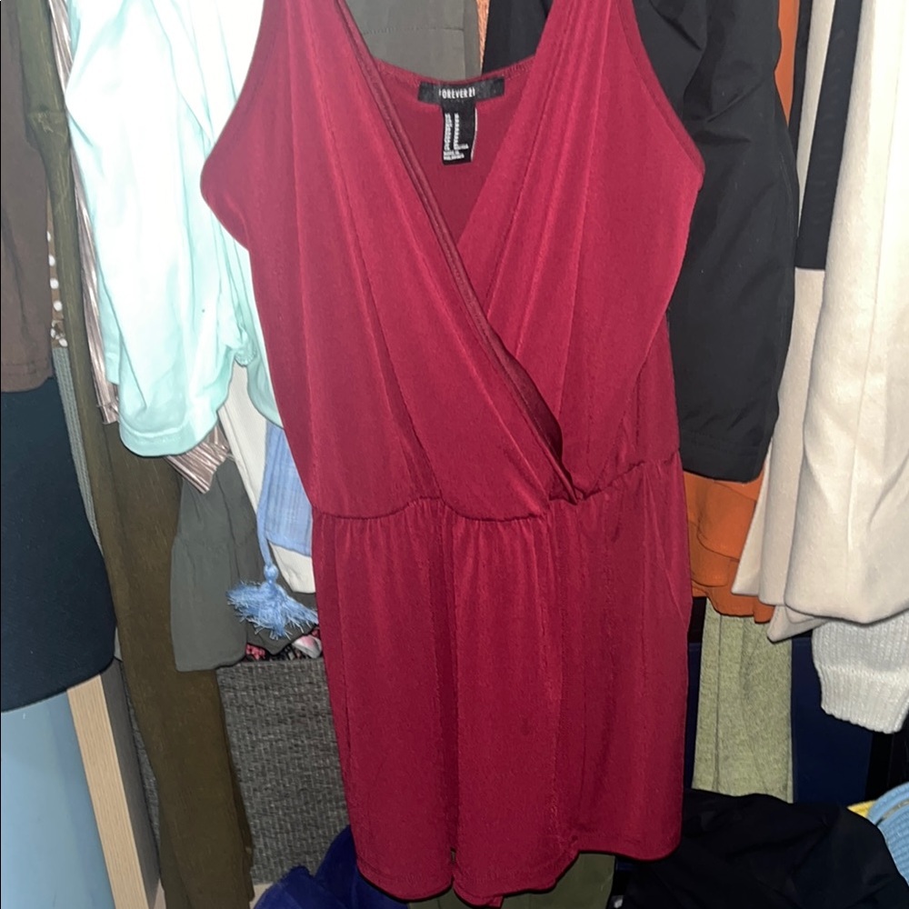 Elegant Red Women's Romper